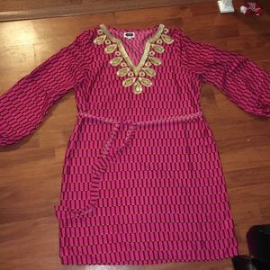 Mud Pie pink & gold dress